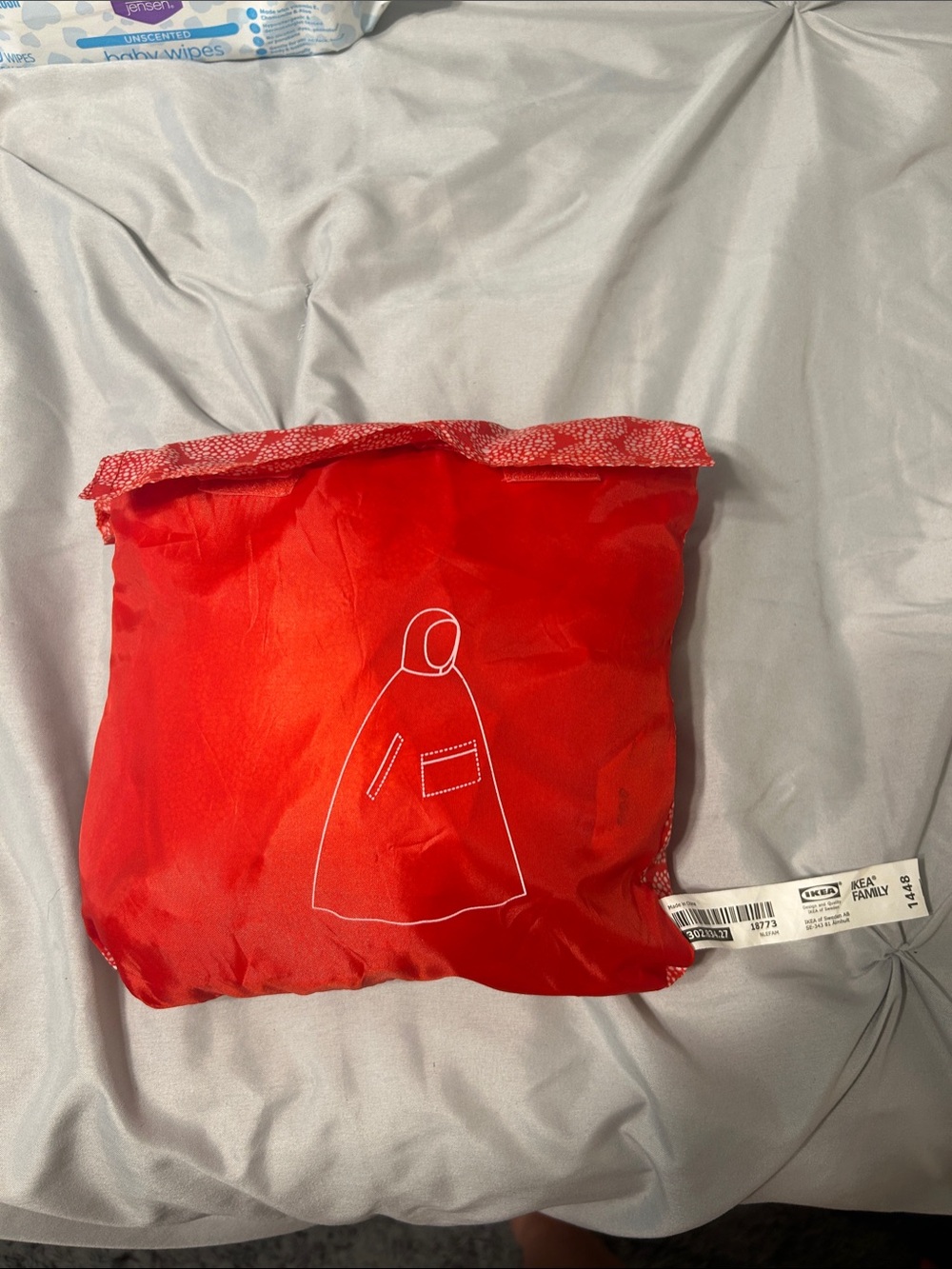 IKEA Red Packable Women's Rain Cape in Bright Red